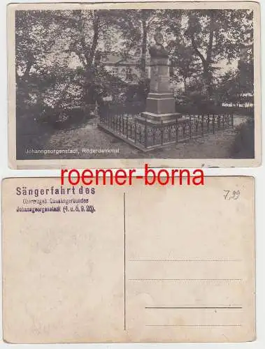 42228 Ak Johanngeorgenstadt Röderdenkmal Sängerfahrt 4.u.5.9. 1926