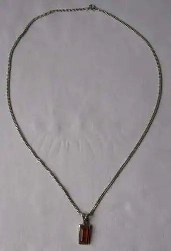 elegante 925er Sterling Silber Kette m. 825er Silber Bernstein Anhänger (104868)