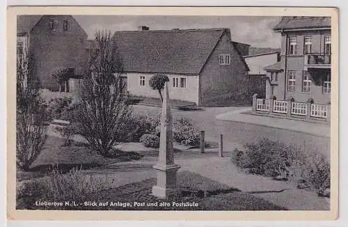 35004 AK Lieberose N./L. - Blick auf Anlage, Post und alte Postsäule 1958