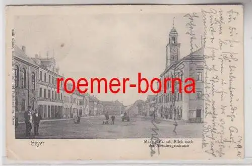78135 Geyer Marktplatz mit Blick nach der Annabergerstrasse 1910