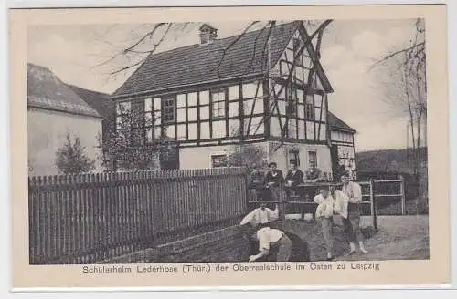 92865 AK Schülerheim Lederhose (Thür.) der Oberrealschule im Osten zu Leipzig