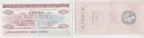 100 Lire Banknote Italien Italia Istituto Centrale delle Banche Popolai (155890)
