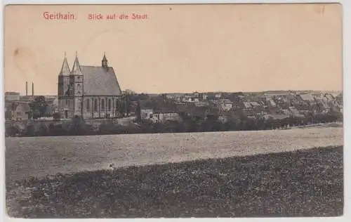 46503 AK Geithain - Blick auf die Stadt mit Kirche 1919