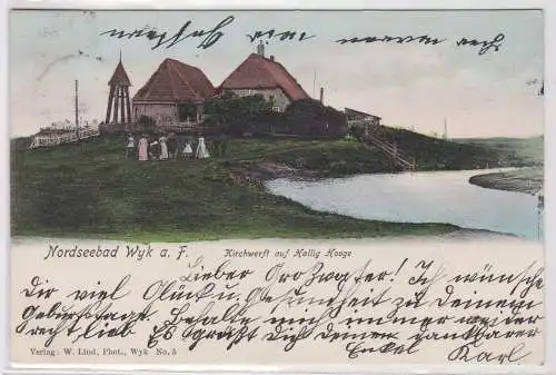 97659 Ak Nordseebad Wyk auf Föhr Kirchwerft auf Hallig Hooge 1904