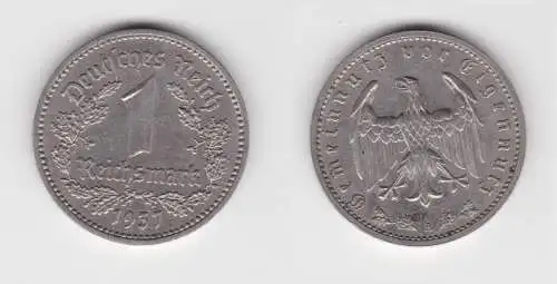 1 Mark Nickel Münze III.Reich 1937 A Jäger Nr. 354 vz (135820)