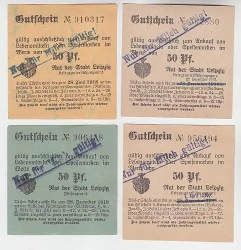 4 verschiedene 50 Pfennig Milch Gutscheine Stadt Leipzig (120452)
