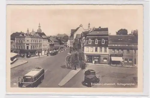 908290 Ak Eisleben-Lutherstadt - Schlageterplan mit Commerz- u. Privat-Bank
