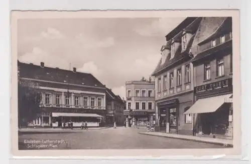 908291 Ak Eisleben-Lutherstadt - Schlageterplan mit Conditorei und Cafe Krawczyk