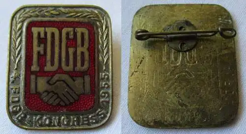 DDR Abzeichen 4. FDGB Kongress 1955 freier deutscher Gewerkschaftsbund (136164)