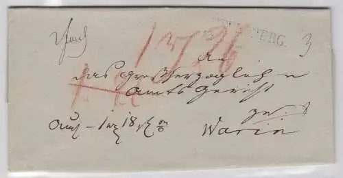 97650 seltener Siegelbrief Vorphilatelie von Sternberg nach Warin um 1850
