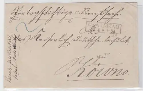 58592 seltener Briefvorderseite Vorphilatelie von Czarnikau nach Kowno um 1850