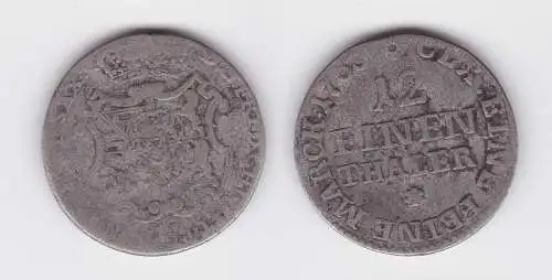 1/12 Taler Silber Münze Sachsen 1763 (125410)