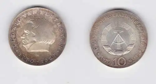 DDR Gedenk Silber Münze 10 Mark Ludwig van Beethoven 1970 Stempelglanz (136753)