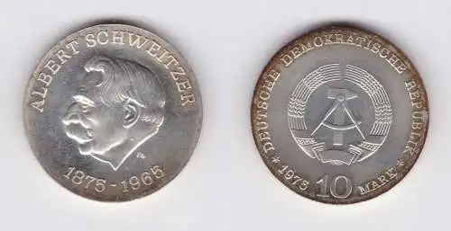 DDR Gedenk Münze 10 Mark Albert Schweitzer 1975 Stempelglanz (136627)
