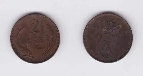 2 Öre Kupfer Münze Dänemark 1891 (122161)