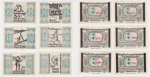 2x 25 - 75 Pfennig Banknoten Notgeld Gemeinde Bönningstedt 1921 (136750)