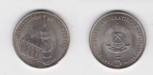 DDR Gedenk Münze 5 Mark Schloßkirche zu Wittenberg 1983 Stempelglanz (136680)