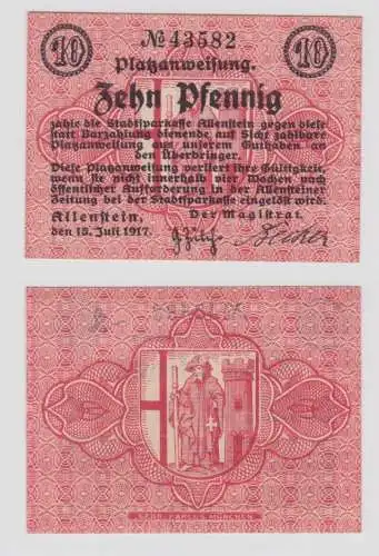 10 Pfennig Banknote Notgeld Stadt Allenstein Olsztyn 15. Juli 1917 (135729)