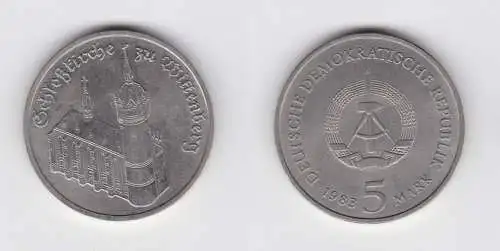 DDR Gedenk Münze 5 Mark Schloßkirche zu Wittenberg 1983 Stempelglanz (137086)