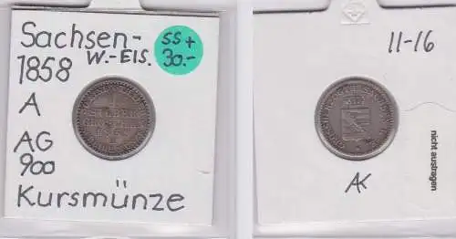1 Silbergroschen Münze Sachsen-Weimar-Eisenach 1858 A (121250)
