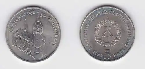 DDR Gedenk Münze 5 Mark Schloßkirche zu Wittenberg 1983 Stempelglanz (137019)