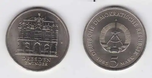 DDR Gedenk Münze 5 Mark Dresden Zwinger 1985 Stempelglanz (136518)