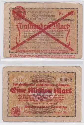 1 Million Mark Banknote Freistaat Mecklenburg Schwerin 10.8.1923 (121933)