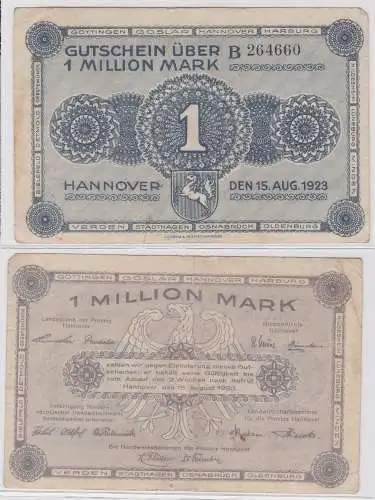1 Million Mark Banknote niedrsächs.Handelskammern Hannover 15.8.1923 (122274)