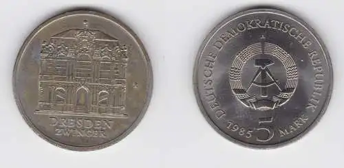 DDR Gedenk Münze 5 Mark Dresden Zwinger 1985 vz (136446)