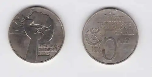 DDR Gedenk Münze 5 Mark Anti Apartheid Jahr 1978 Stempelglanz (136455)