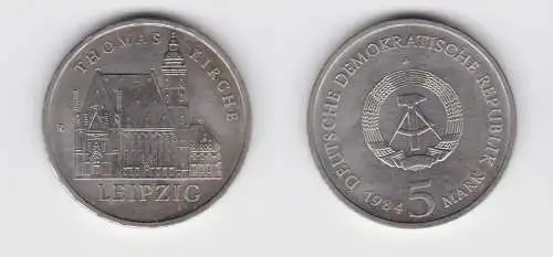 DDR Gedenk Münze 5 Mark Leipzig Thomaskirche 1984 Stempelglanz (136679)