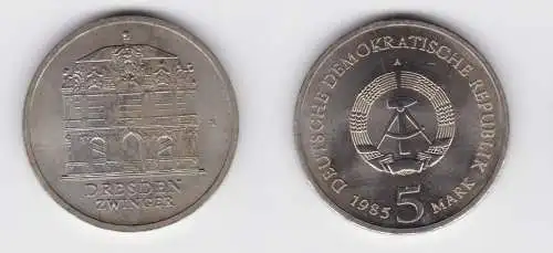 DDR Gedenk Münze 5 Mark Dresden Zwinger 1985 vz (136966)