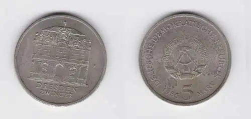 DDR Gedenk Münze 5 Mark Dresden Zwinger 1985 vz (137014)