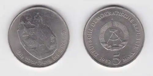 DDR Gedenk Münze 5 Mark Die Wartburg bei Eisenach 1982 vz (137156)
