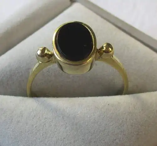 eleganter Damen Ring 333er Gold mit Onyx Edelstein (100708)