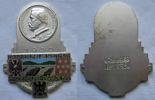 vers. Bronze Plakette Erinnerung an Südthür. Hindenburg Parade 1930 (142999)