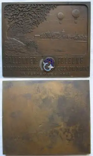Bronze Plakette Ballonverfolgung Motorradclub Beeskow Mark 1928 (144696)