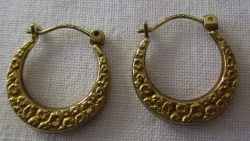 elegante 333er Gold Creolen Ohrringe mit Blumen Blütenmuster (105951)