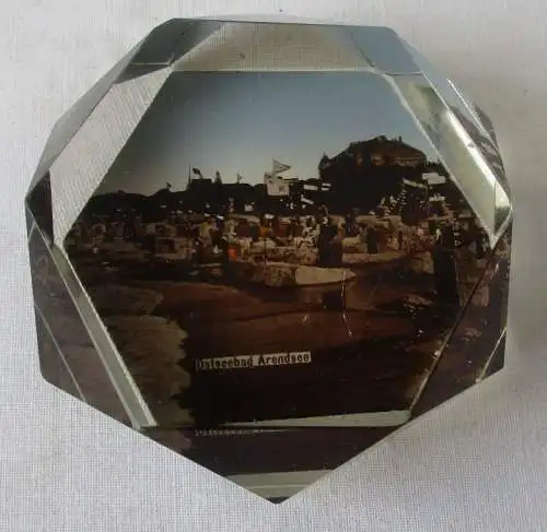alter Briefbeschwerer Paperweight Souvenir Ostseebad Arendsee um 1920 (100999)