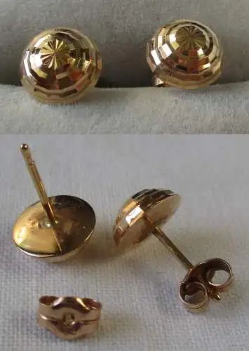 hochwertige 750er Gold Ohrringe Ohrstecker im "Diskokugel" Design (100802)