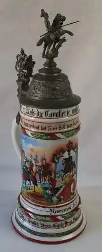 schöner Porzellan Reservistenkrug Hess. Garde Dragoner Regiment Darmstadt 129599