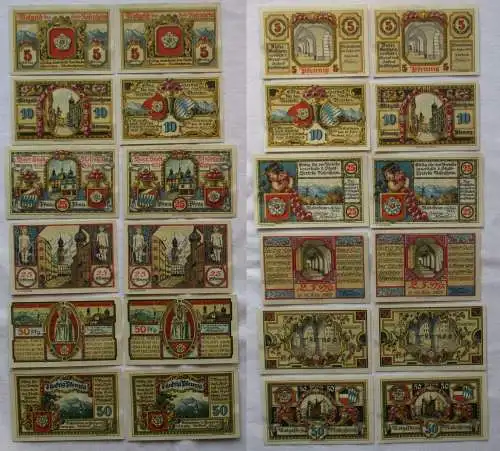 12 x Banknote Notgeld Stadt Rosenheim 16.2.1921 (165920)