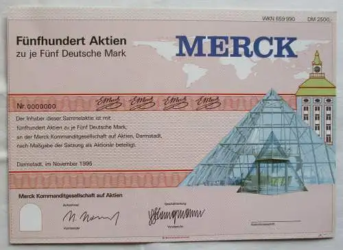 2500 DM Aktie Merck Kommanditgesellschaft Darmstadt November 1995 (133143)