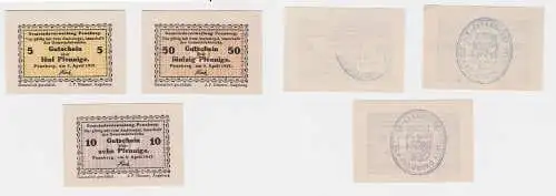 3 Banknoten Notgeld Gemeindeverwaltung Penzberg 5.4.1917 (120566)