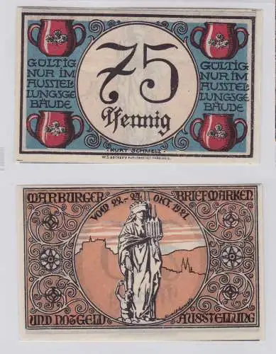75 Pfennig Banknoten Notgeld Marburger Briefmarken-& Notgeld Ausstellung(126123)