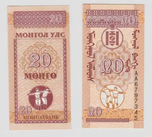 20 Mongo Banknoten Mongolei Mongolia 1993 kassenfrisch UNC (138608)