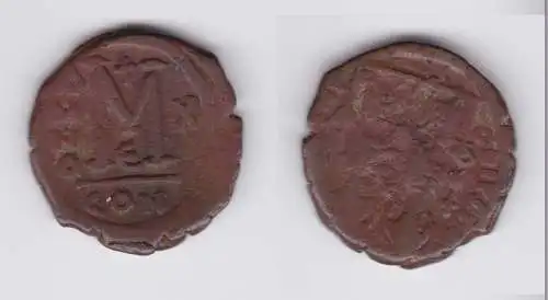Bronze Münze Follis 565-578 n.Chr. Byzanz Justin II. Constantinopolis (126994)