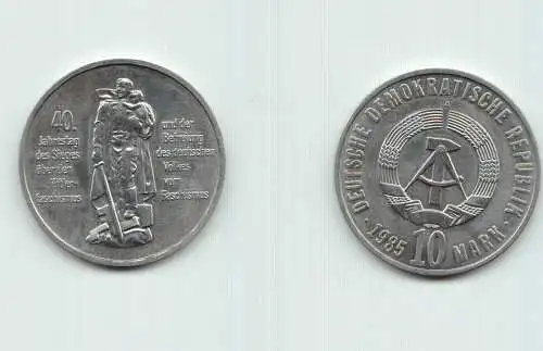 DDR Gedenk Münze 10 Mark 40.Jahre Kriegsende 1985 Stempelglanz (144434)