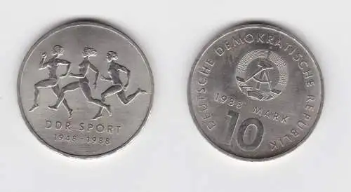 DDR Gedenk Münze 10 Mark 40 Jahre DDR Sport 1988 vz (145015)