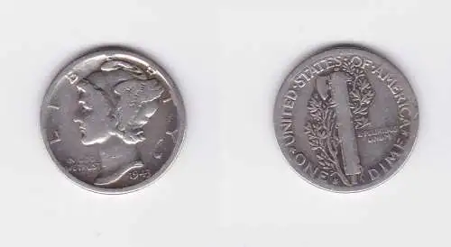 1 Dime Silber Münze USA 1943 Liberty (127013)
